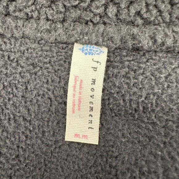 Fp Movement Womens Black Hit The Slopes Cropped Snap Sherpa Fleece Jacket M - Picture 9 of 12